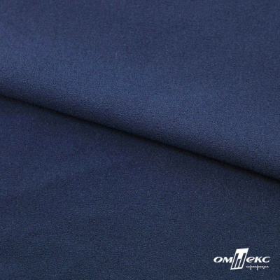 Ткань плательная Креп Рибера, 100% полиэстер,120 гр/м2, шир. 150 см, цв. Т.синий - купить в Оренбурге. Цена 142.30 руб.