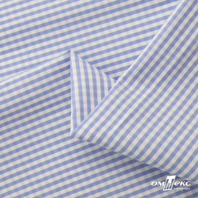 Ткань сорочечная Клетка Виши, 115 г/м2, 58% пэ,42% хл, шир.150 см, цв.2-голубой, (арт.111) - купить в Оренбурге. Цена 306.69 руб.