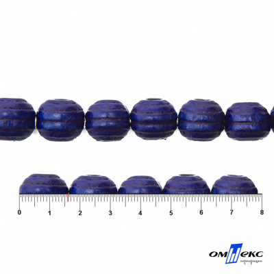 0309-Бусины деревянные "ОмТекс", 16 мм, упак.50+/-3шт, цв.006-синий - купить в Оренбурге. Цена: 62.22 руб.
