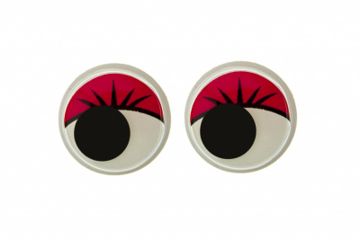 Глазки для игрушек, круглые, с бегающими зрачками, 15 мм/упак.50+/-2 шт, цв. -красный - купить в Оренбурге. Цена: 113.01 руб.