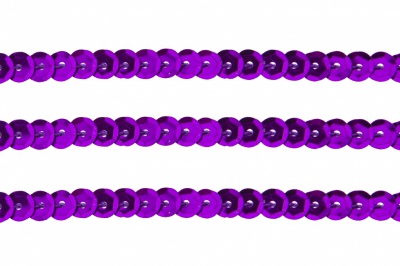 Пайетки "ОмТекс" на нитях, SILVER-BASE, 6 мм С / упак.73+/-1м, цв. 12 - фиолет - купить в Оренбурге. Цена: 300.55 руб.